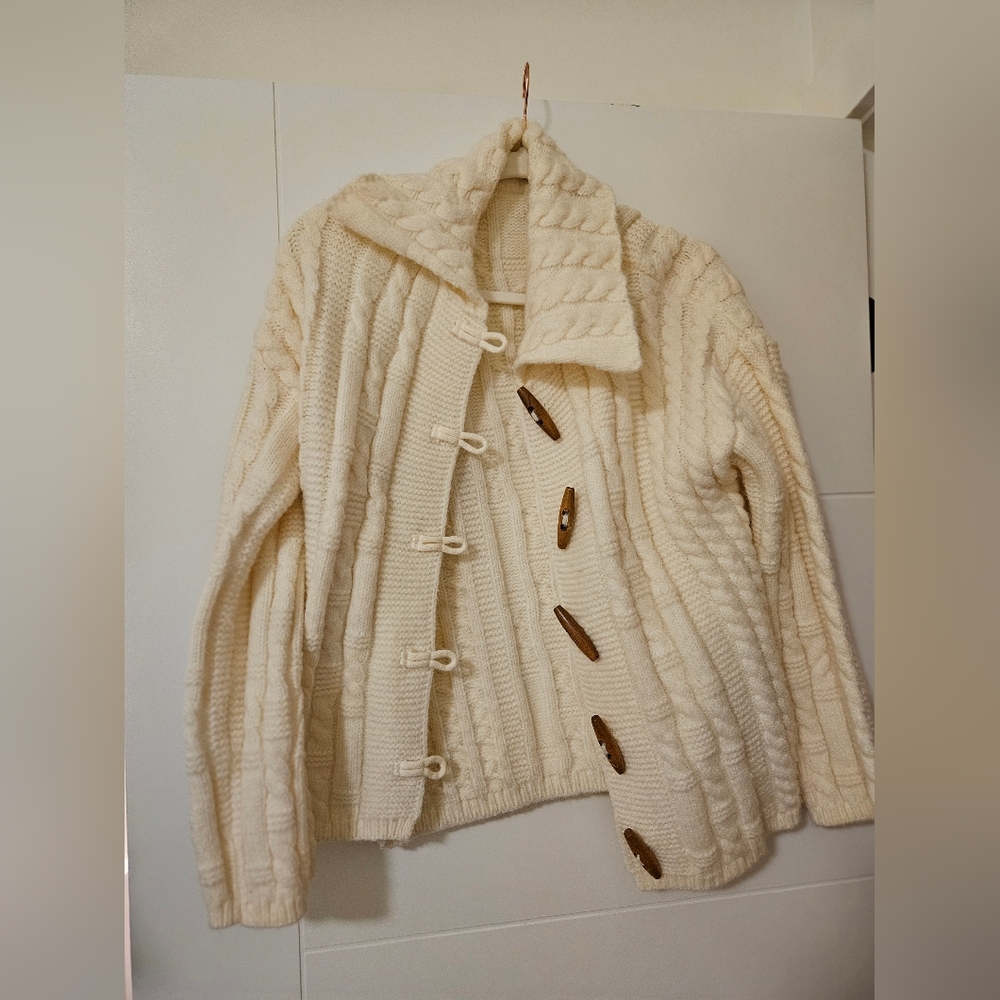 Little White House & Co. CollectionWooden Toggle Button Up Front Cardigan